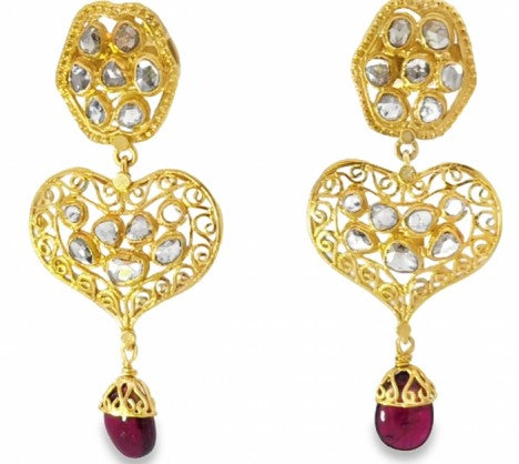 22K Yellow Gold Ornate Earrings – Empire Diamond