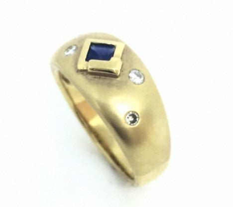Semi-Satin Finish Sapphire & Diamond Ring – Empire Diamond