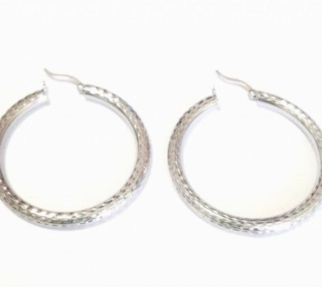 Hammer Finish Hollow Hoop Earrings – Empire Diamond – view 2