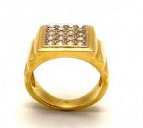 Gents Yellow Gold Diamond Cluster Ring – Empire Diamond – view 2
