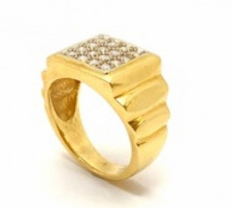 Gents Yellow Gold Diamond Cluster Ring – Empire Diamond