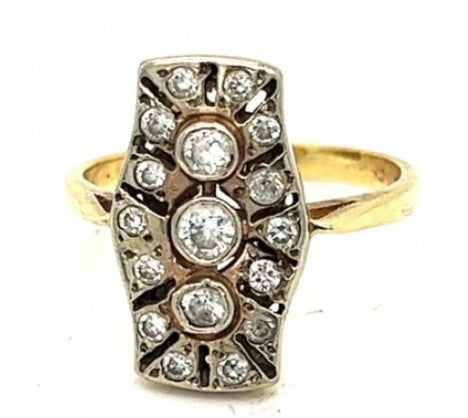 Old European Dinner Ring in Yellow/White Gold – Empire Diamond