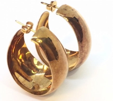 Pair of Rose Gold Wide 3/4 Hoop Earrings – Empire Diamond