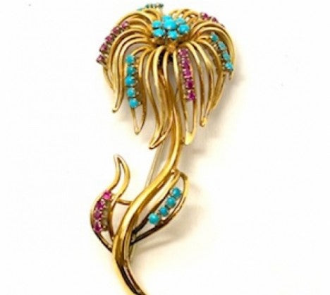 Yellow Gold Open Work Flower Pin/Brooch – Empire Diamond
