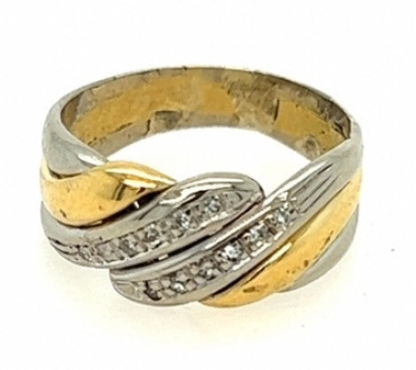 Tri-Color Diamond Bypass Band/Ring – Empire Diamond – view 3