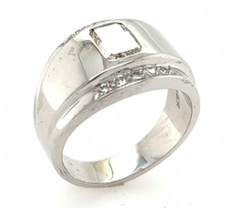 Retro White Gold Modern Emerald Cut Diamond Ring – Empire Diamond