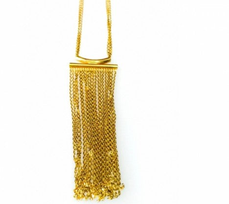 Yellow Gold Modern Tassle Pendant – Empire Diamond – view 2