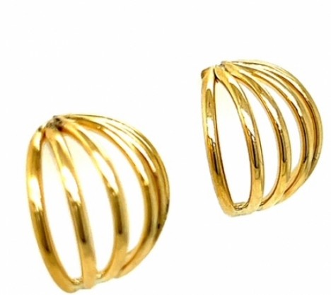 Yellow Gold Wire Earrings – Empire Diamond – view 2