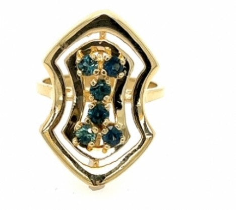 Retro Slotted Design Sapphire Dinner Ring – Empire Diamond – view 2