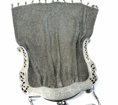 Silver Mesh Evening Purse – Empire Diamond – view 4