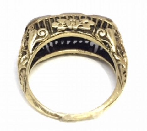 2 Tone 3 Stone Diamond Engagement Ring – Empire Diamond – view 2