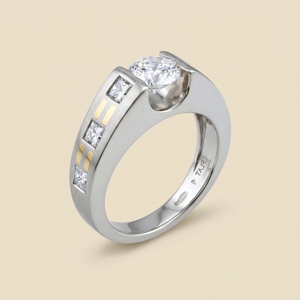 Platinum Diamond Engagement Ring - alternate view