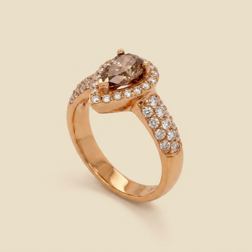Rose Gold Chocolate Diamond Engagement Ring - alternate view