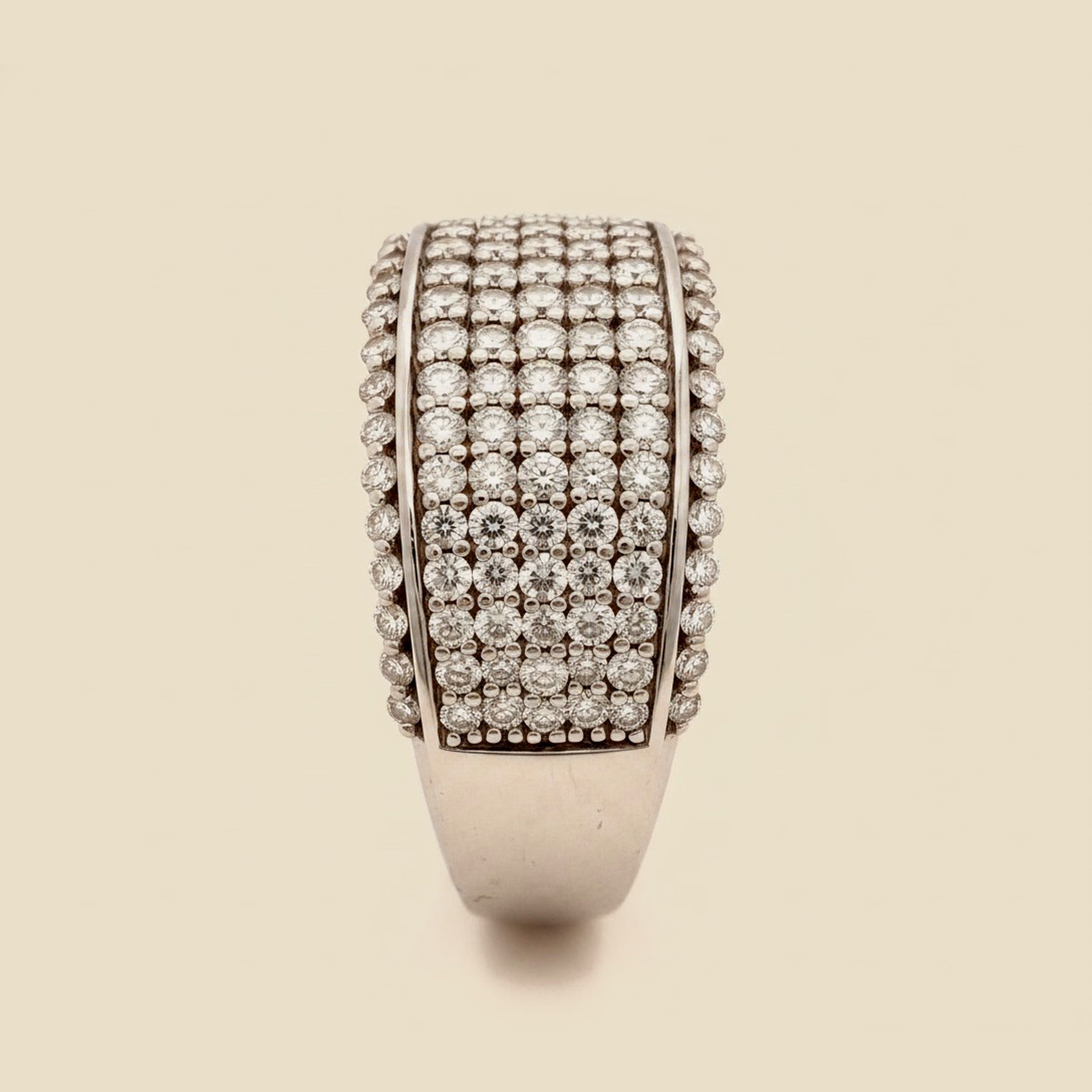 7-Row White Gold 7 Row Pave Diamond Ring – Empire Diamond – view 2