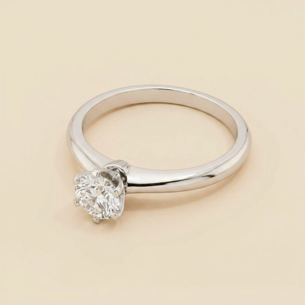 Tiffany & Co. 6 Prong Platinum Diamond Engagement Ring - alternate view