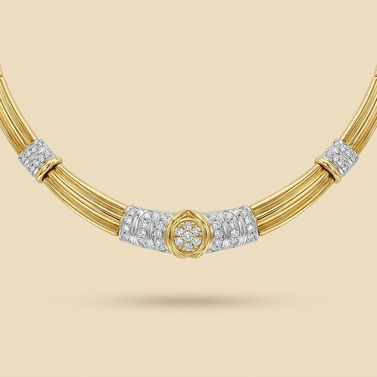 Yellow Gold Diamond Collar Necklace