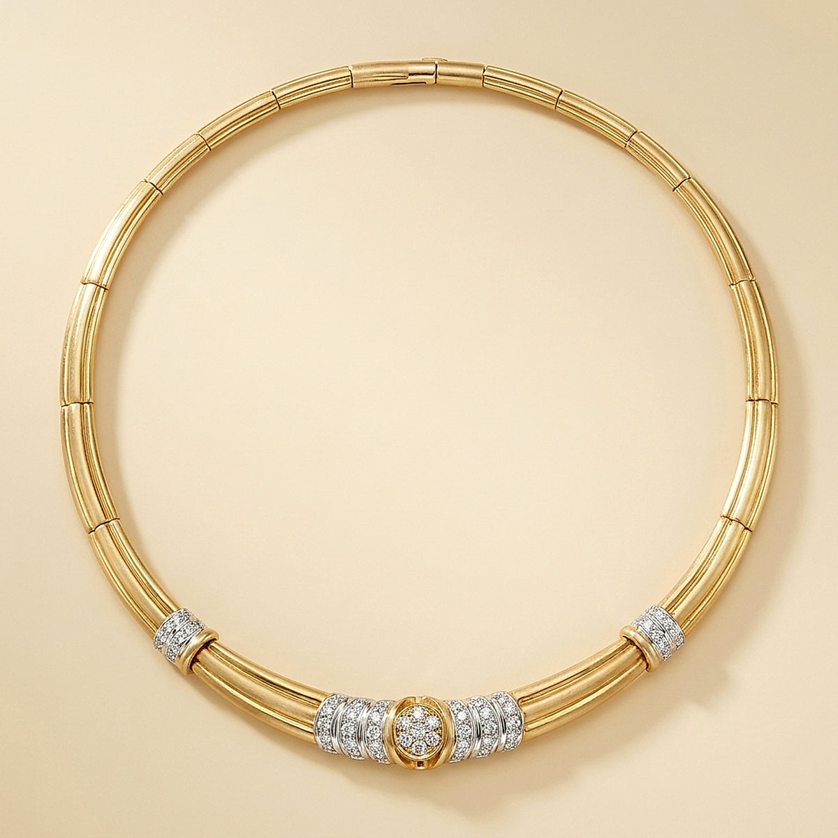 Yellow Gold Diamond Collar Necklace