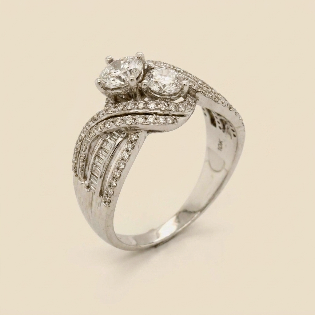 White Gold Diamond Engagement Ring - alternate view
