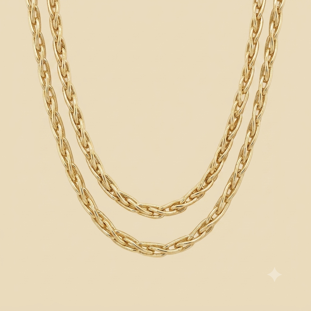 18k Yellow Gold Braided Necklace