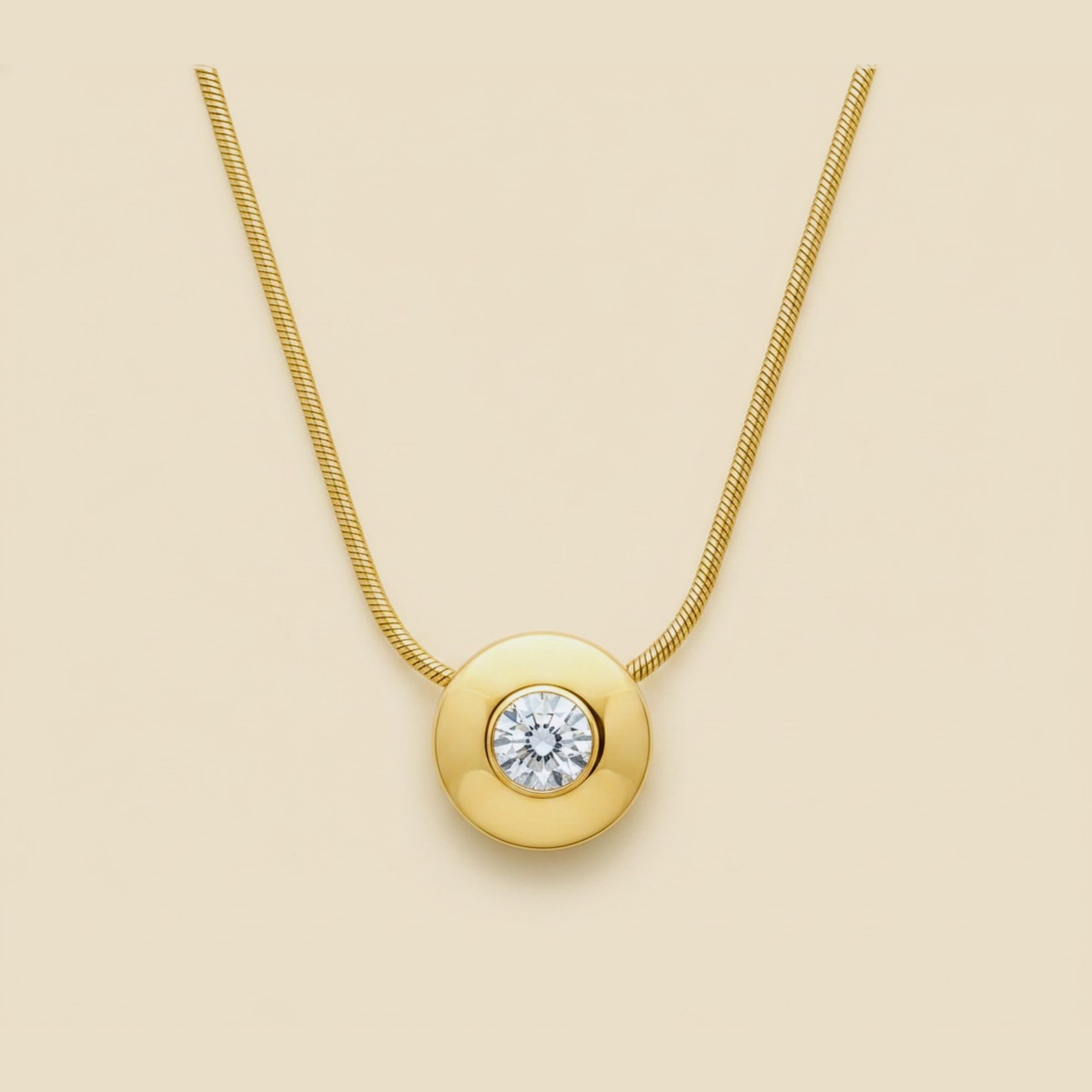 Snake Chain with Diamond Donut Slide Pendant