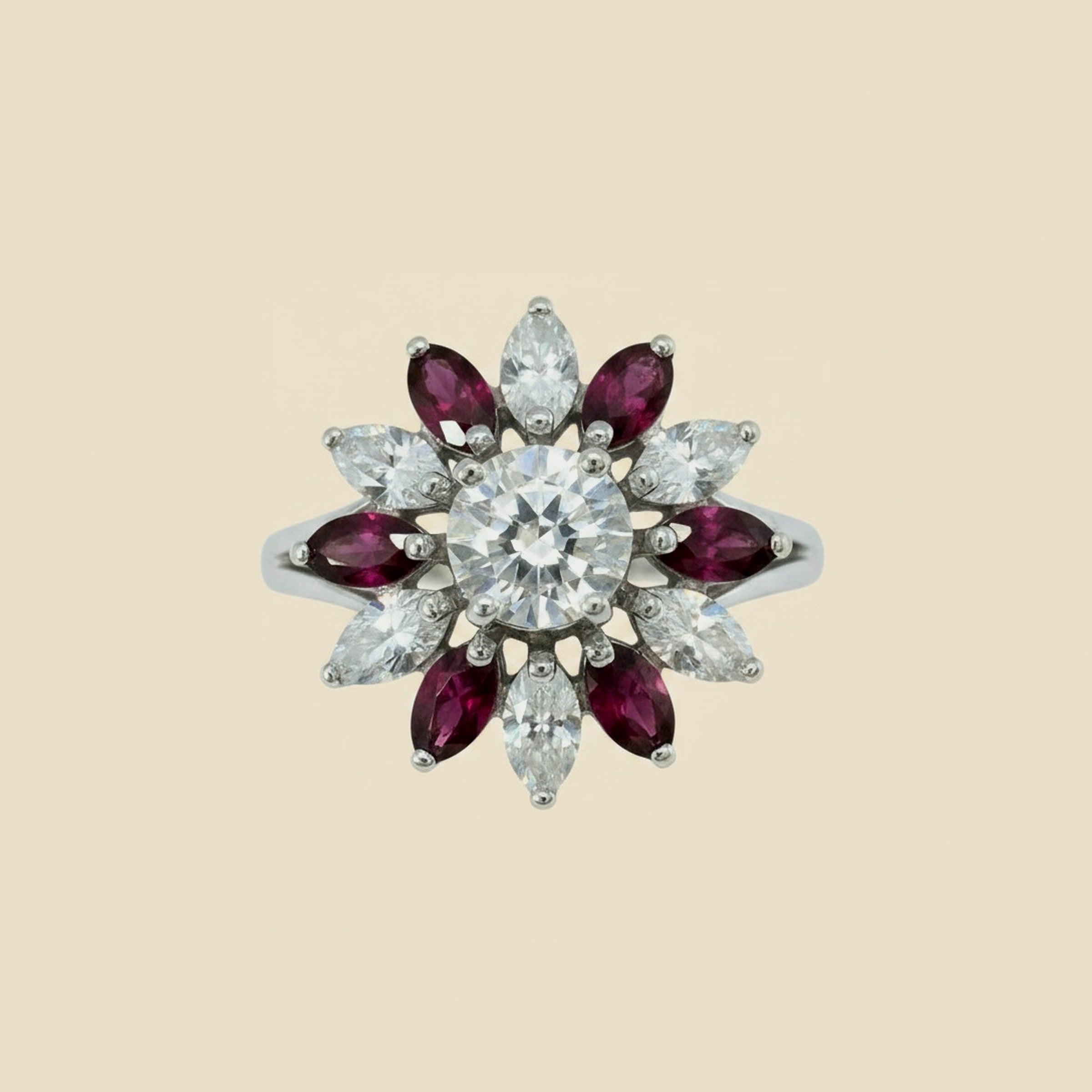 14K Diamond & Ruby Cocktail Ring
