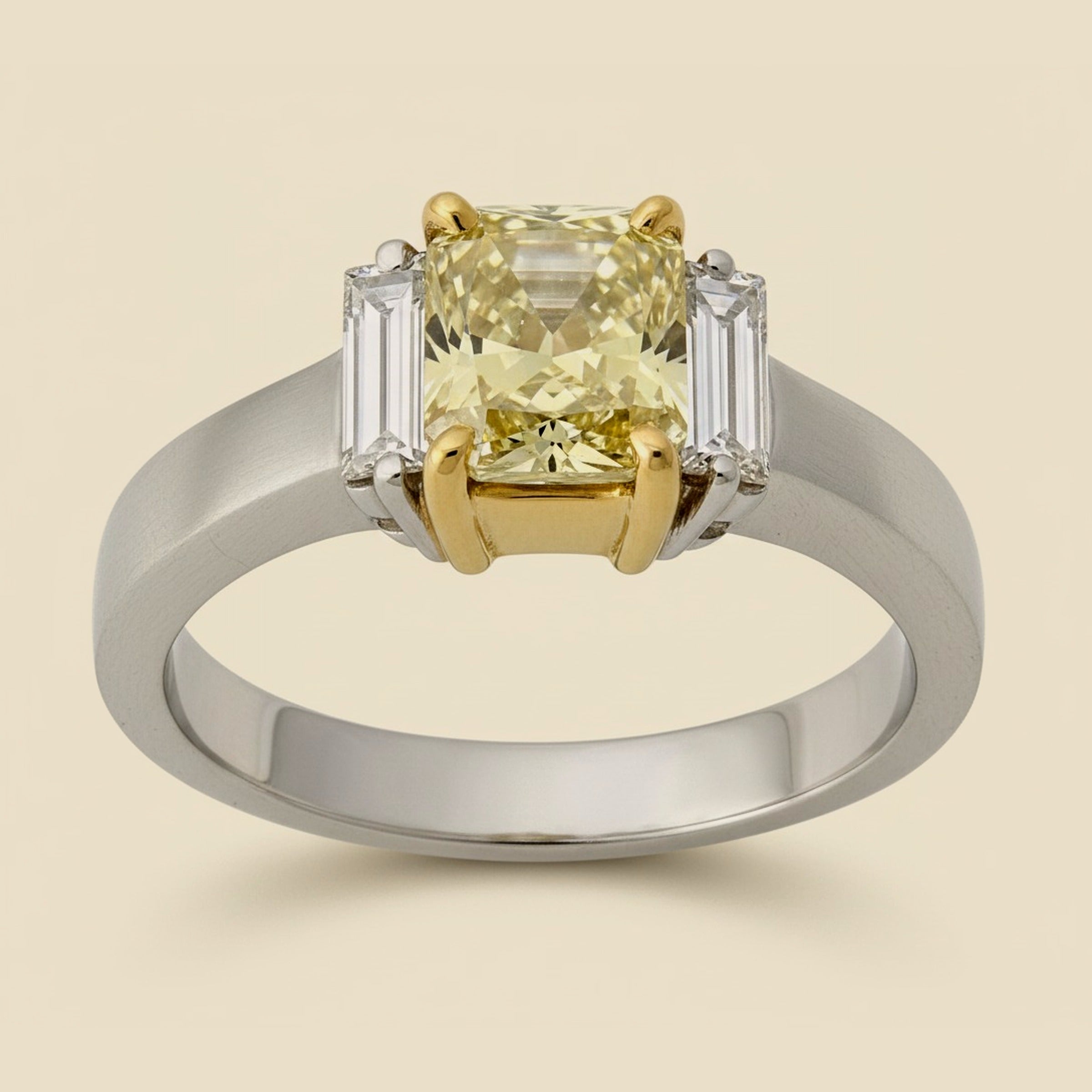 Platinum/18K Yellow Gold Radiant Engagement Ring