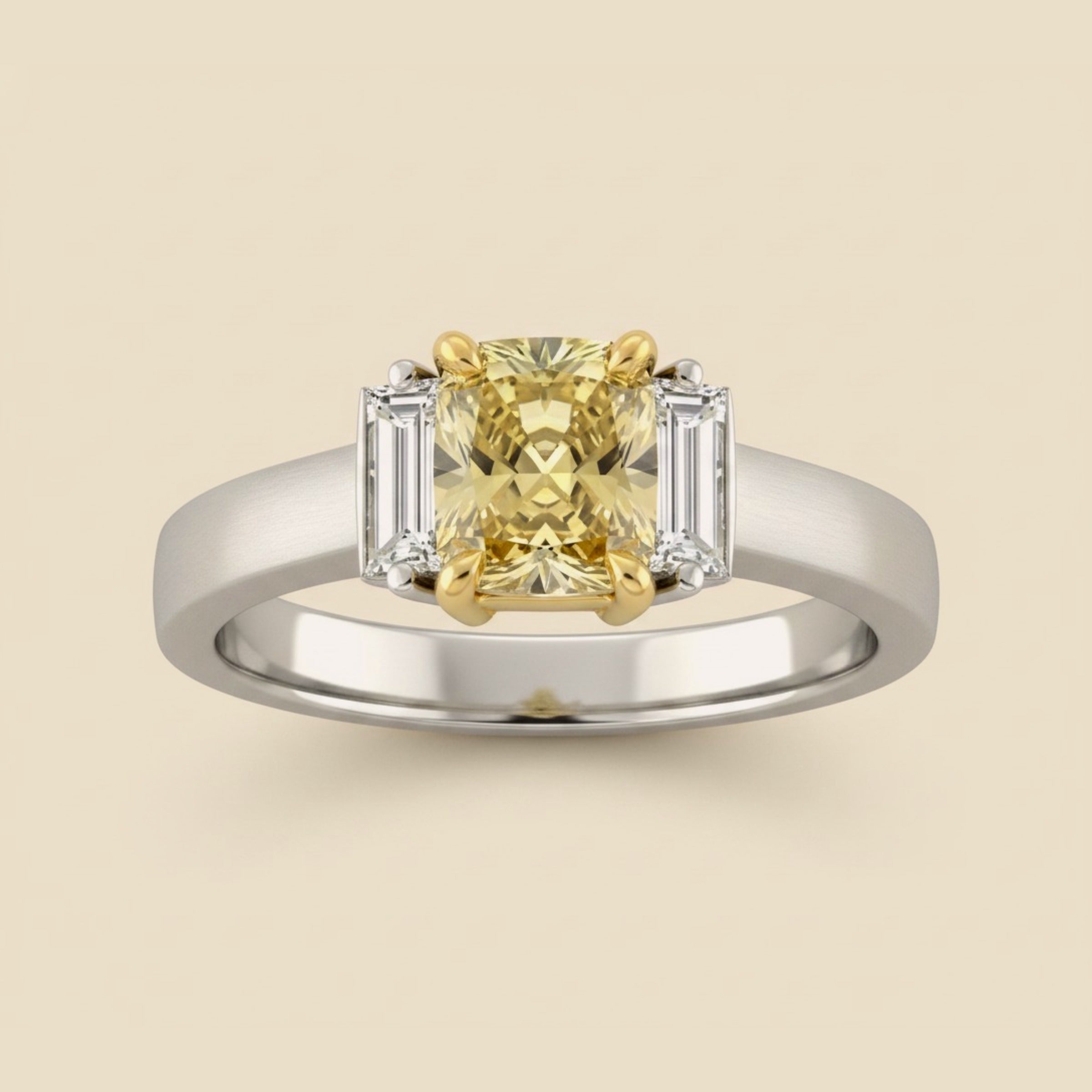 Platinum/18K Yellow Gold Radiant Engagement Ring
