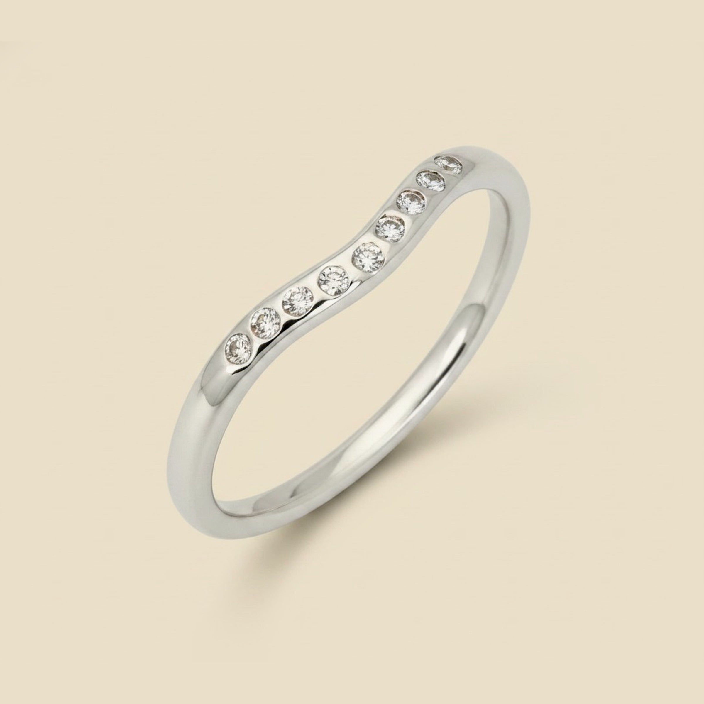 Tiffany & Co. Elsa Peretti Platinum Diamond Chevron Band