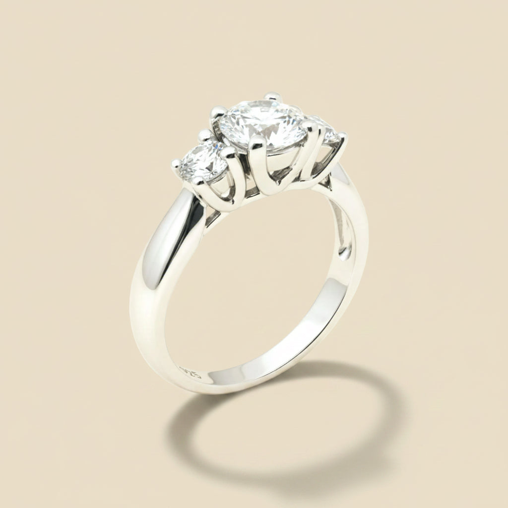 Platinum Three Stone Diamond Engagement Ring 1.07cts