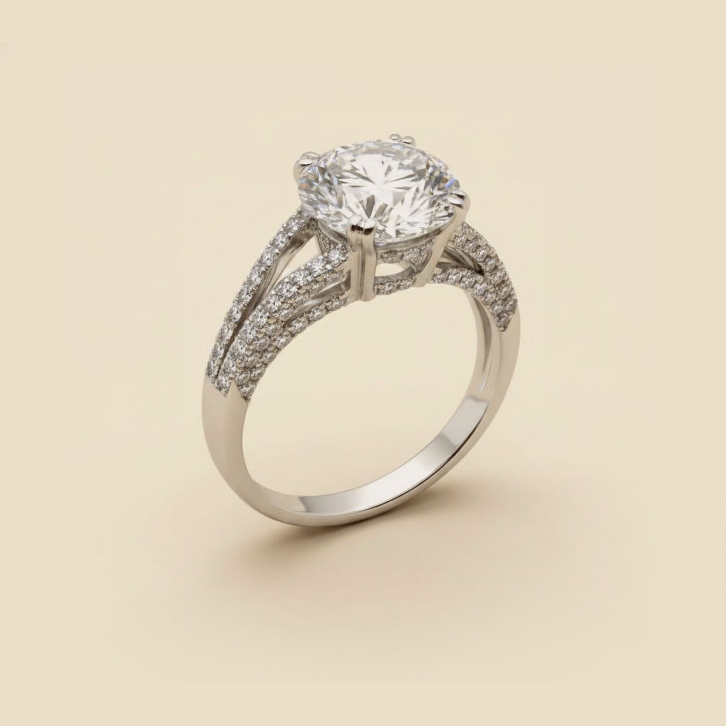 Platinum Diamond Engagement Ring 3.02 E/SI1