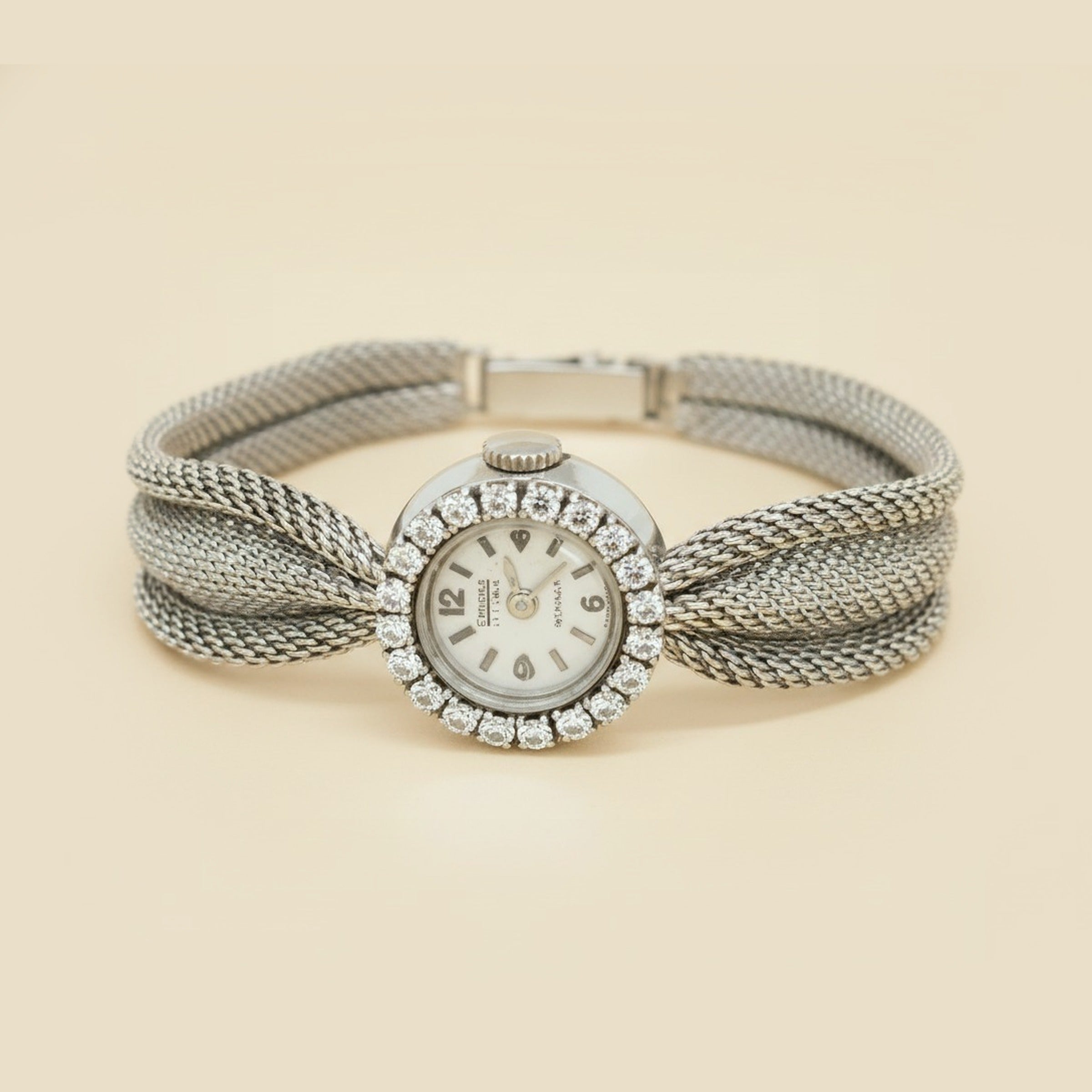 "Romona" Swiss Lady's White Gold Diamond Bezel Wrist Watch