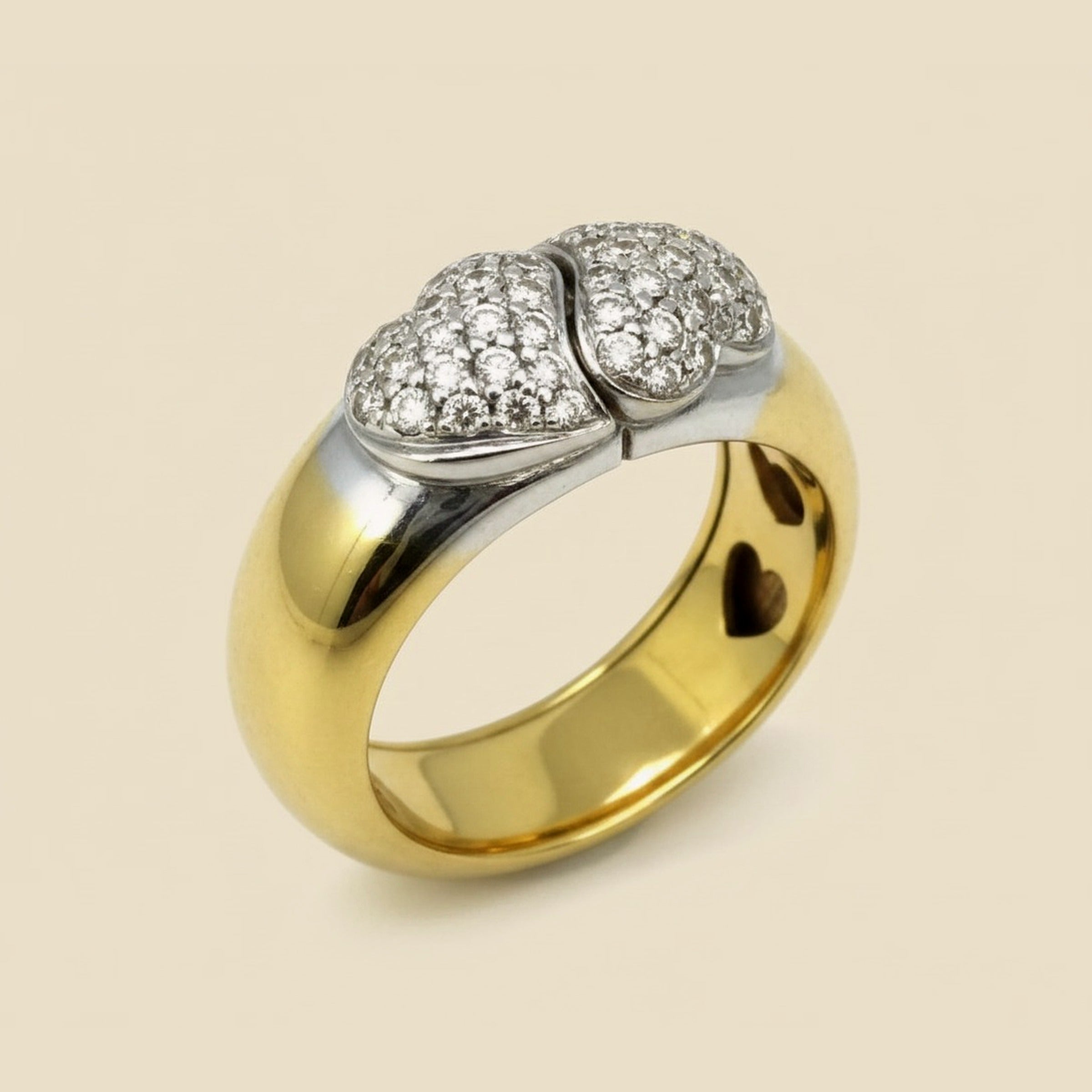 Two Tone I Love You Ring within a Ring