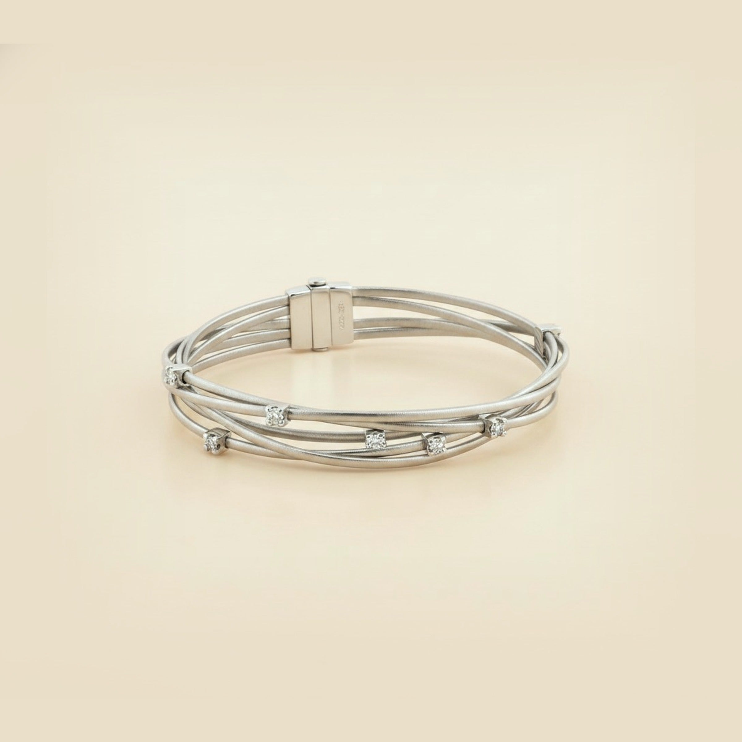 Marco Bicego Goa 18K White Gold 5-Strand Diamond Bracelet