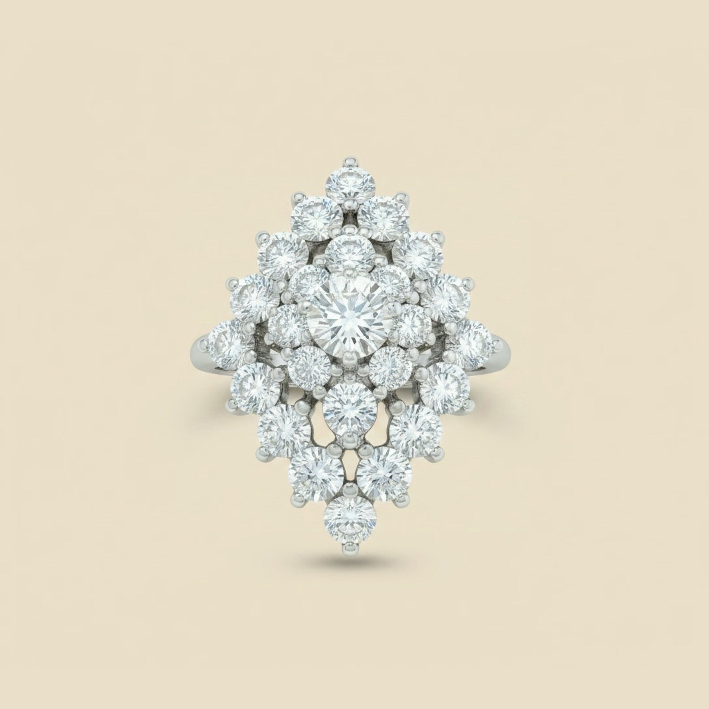Old European Cut Diamond Cocktail Ring
