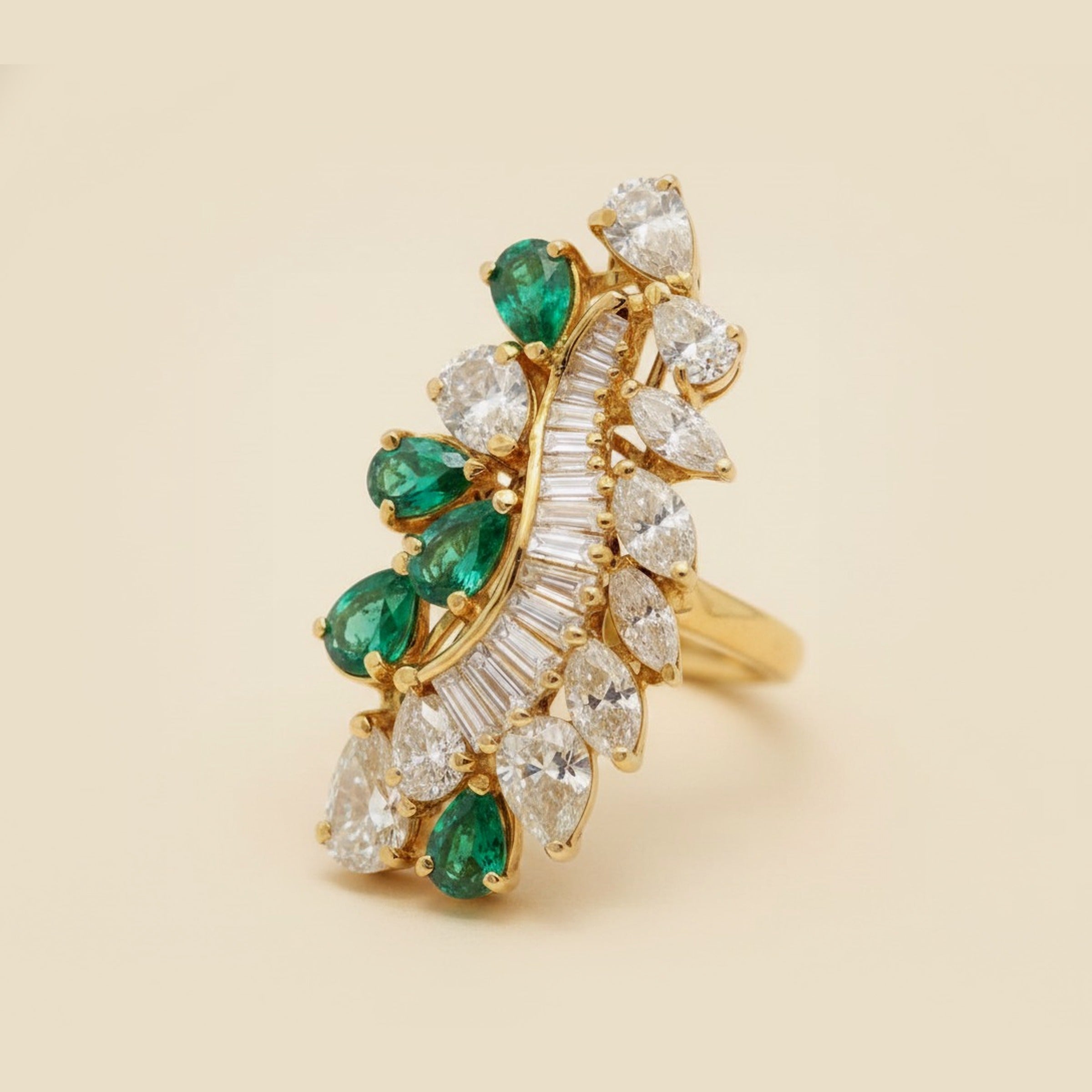 Emerald & Diamond Cocktail Ring