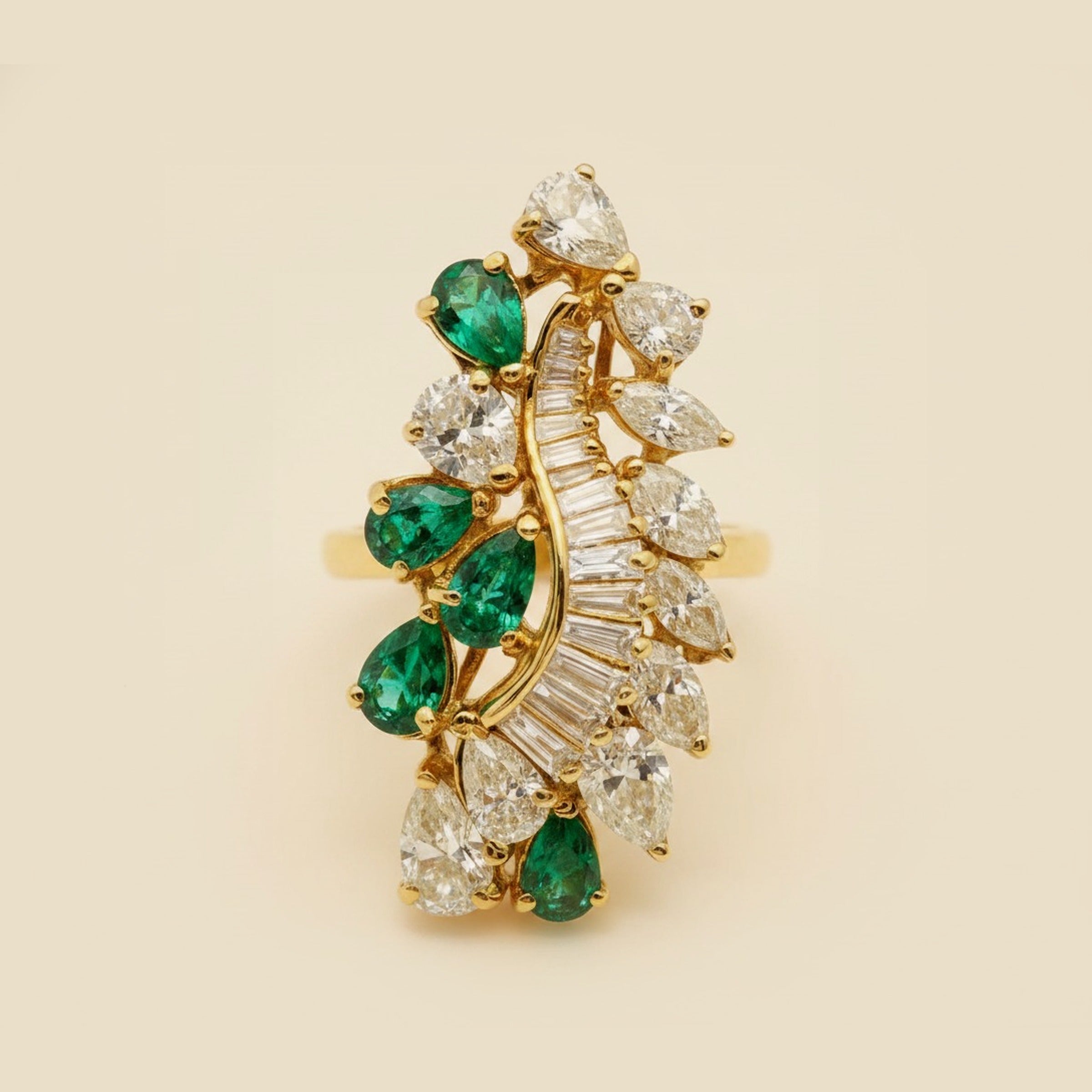 Emerald & Diamond Cocktail Ring