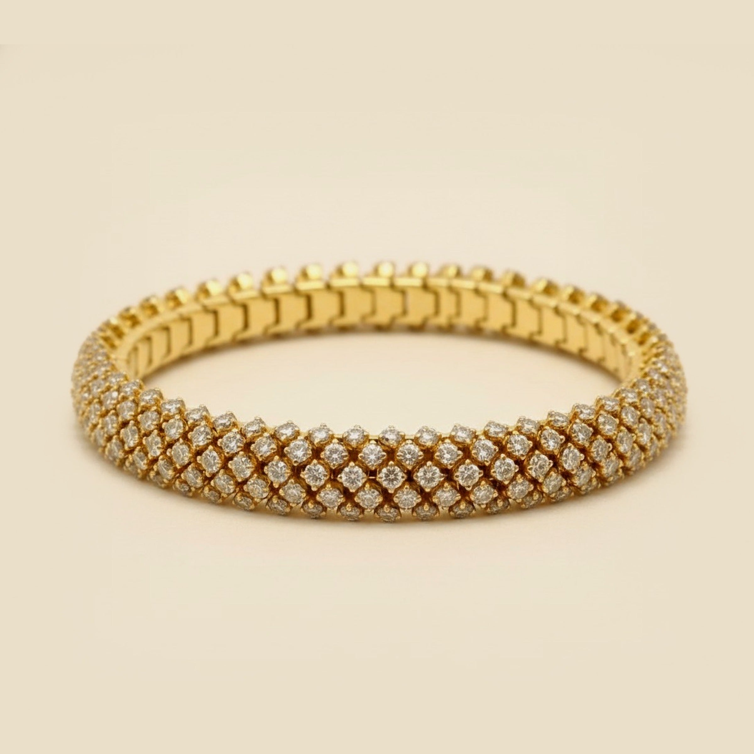 Five Row Diamond Cluster Bracelet