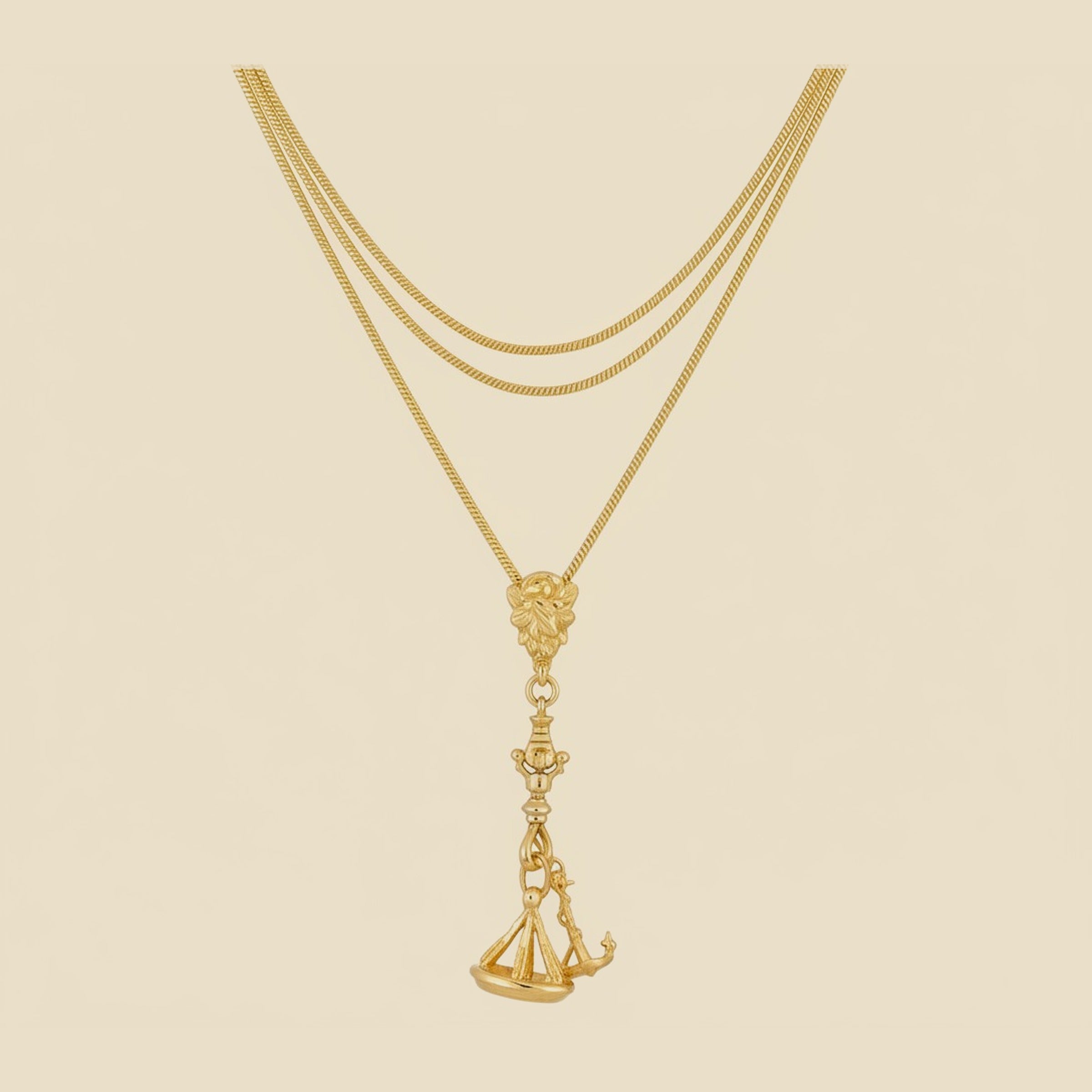 Victorian Slide Charm Necklace in Yellow Gold