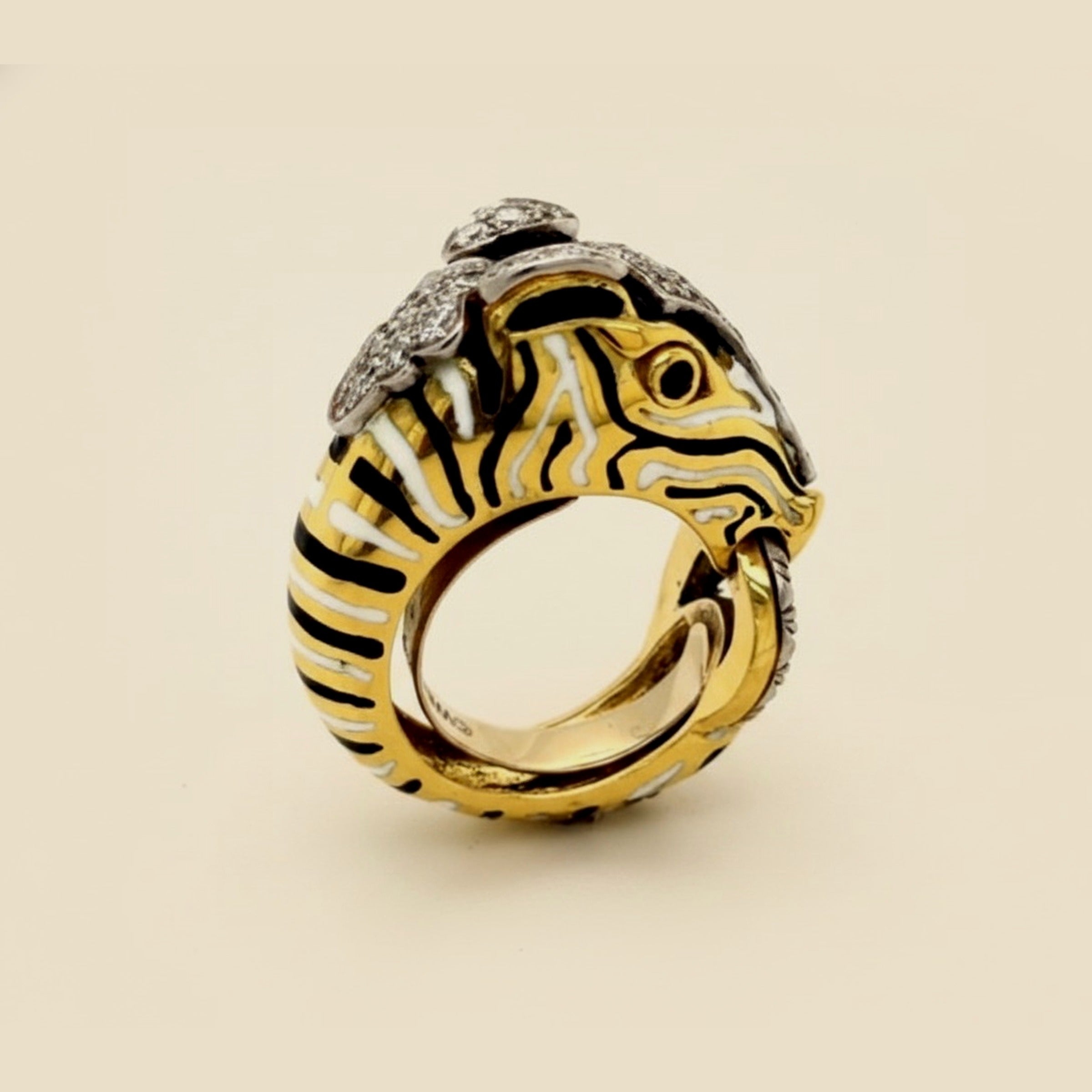 David Webb Zebra Ring