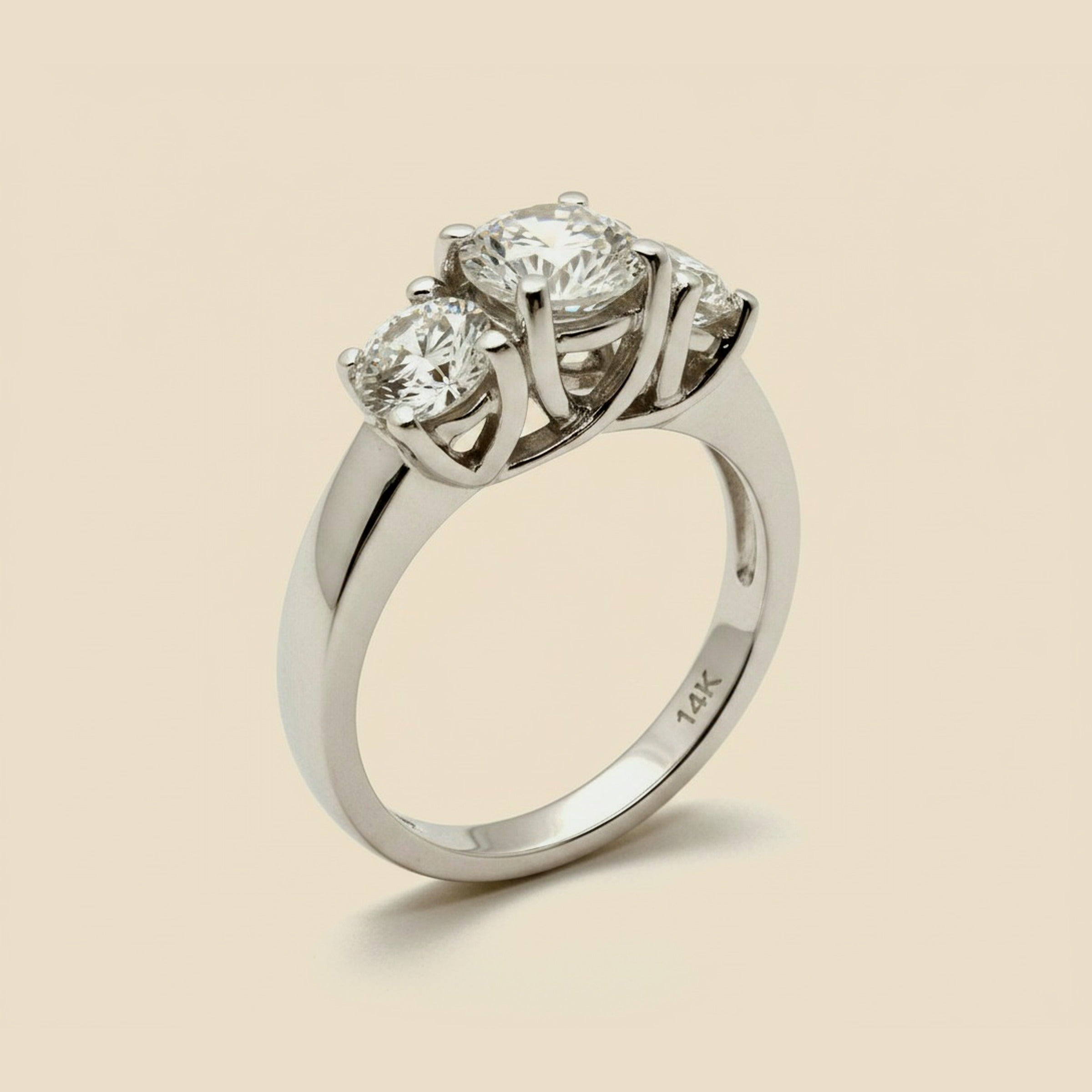 White Gold Lucida Style 3 Diamond Engagement Ring