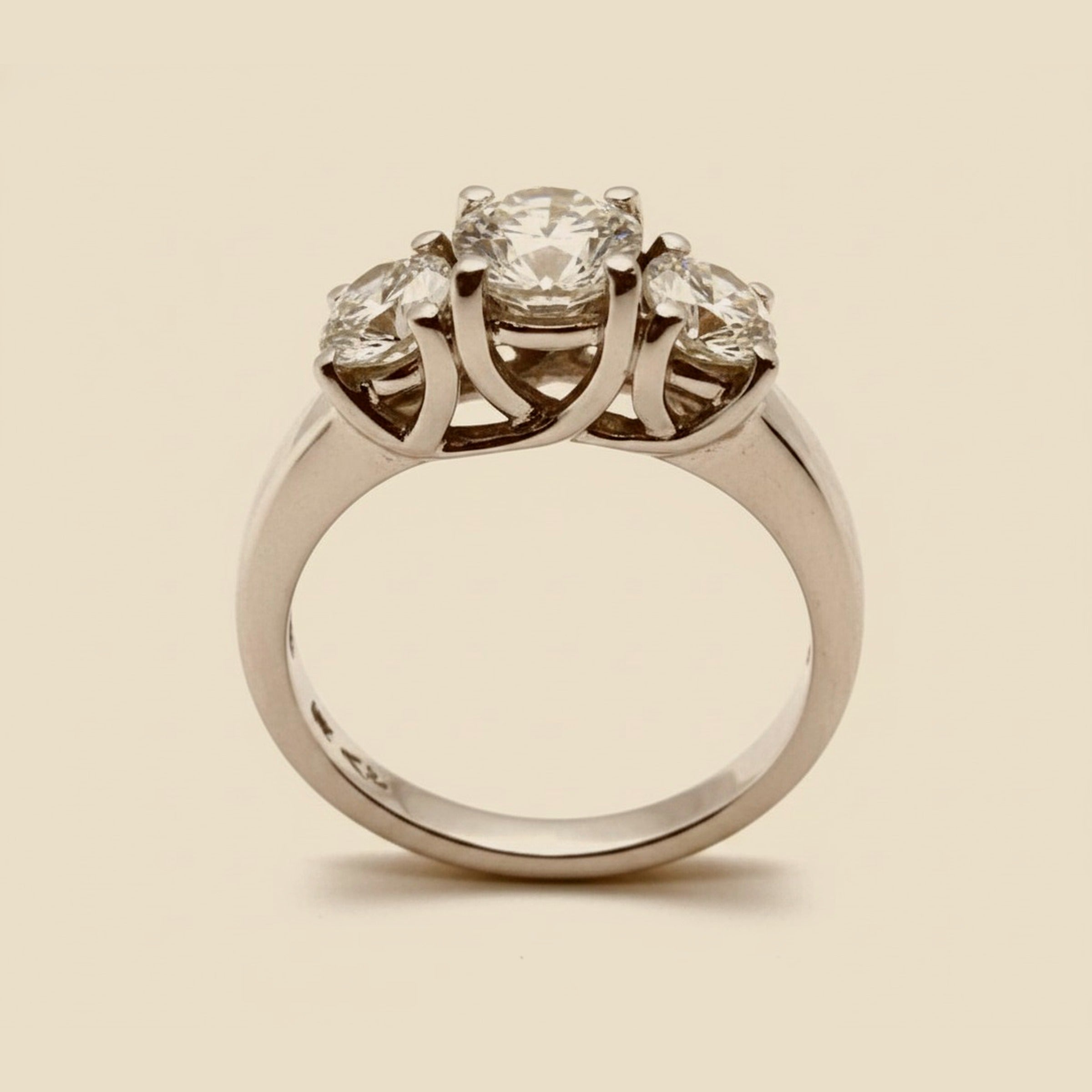 White Gold Lucida Style 3 Diamond Engagement Ring