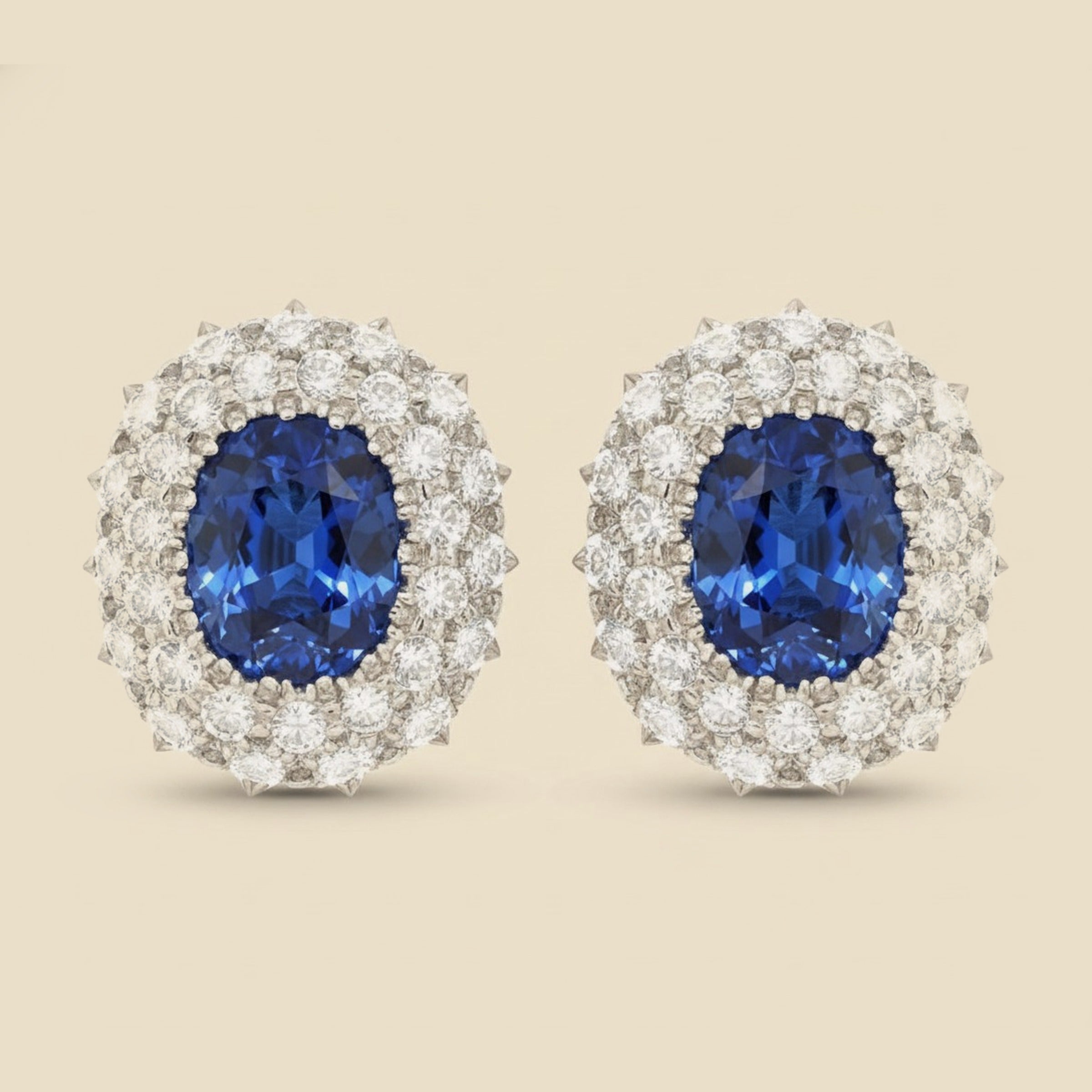 Important Sapphire & Diamond Earrings by Nicolas Varney