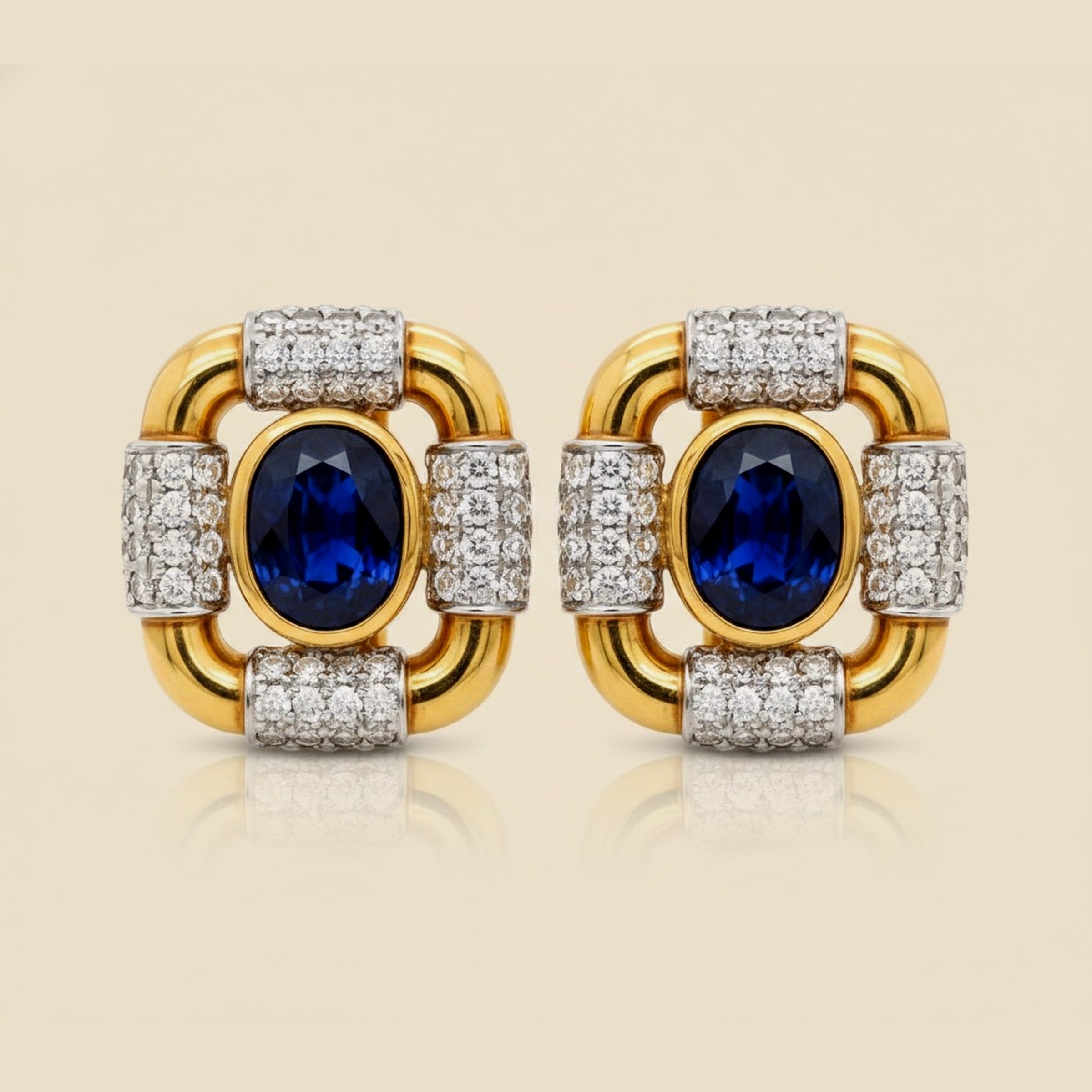 14k Sapphire & Diamond Ear Clips