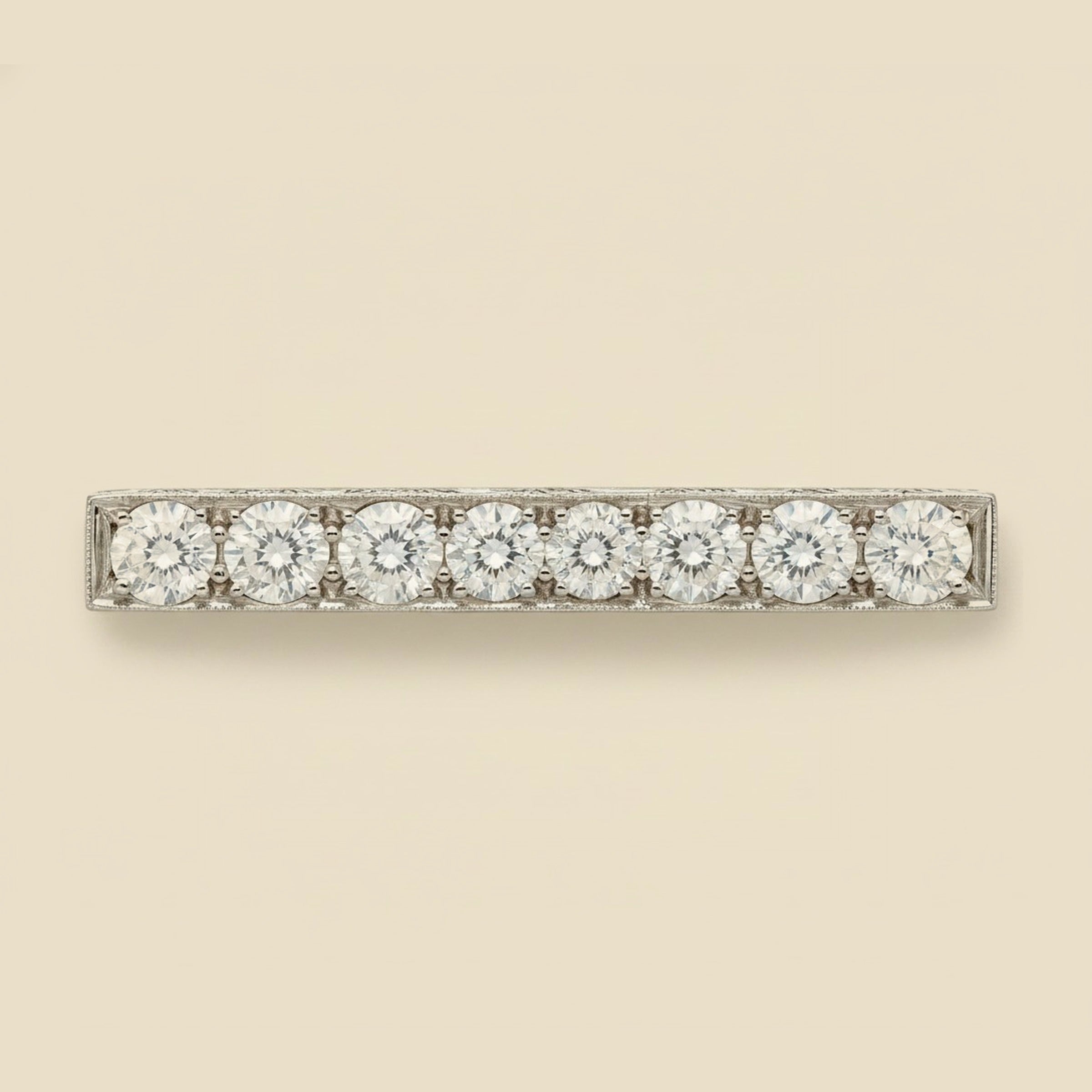 Marcus Art Deco Platinum Diamond Bar Pin