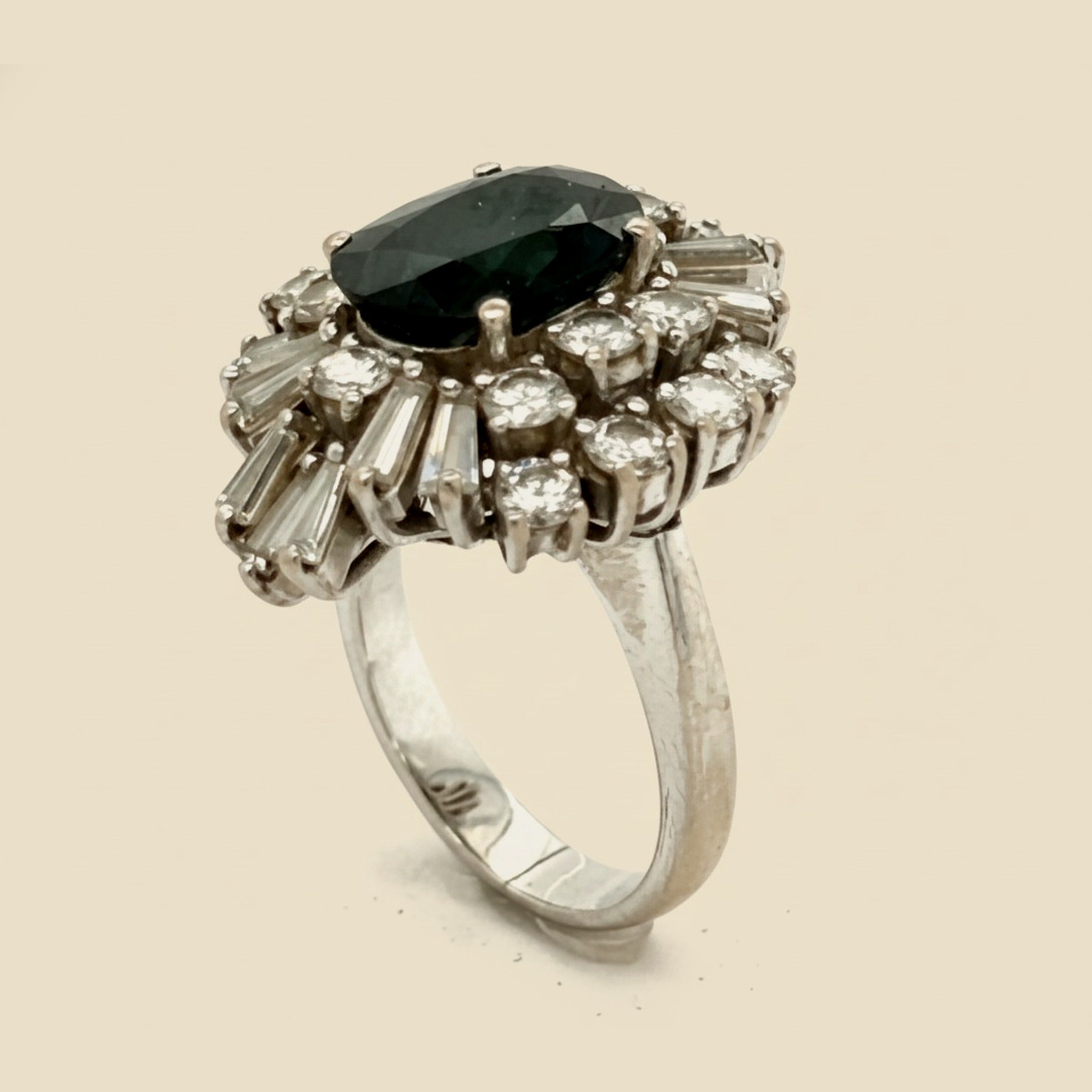 White Gold Sapphire & Diamond Cocktail Ring