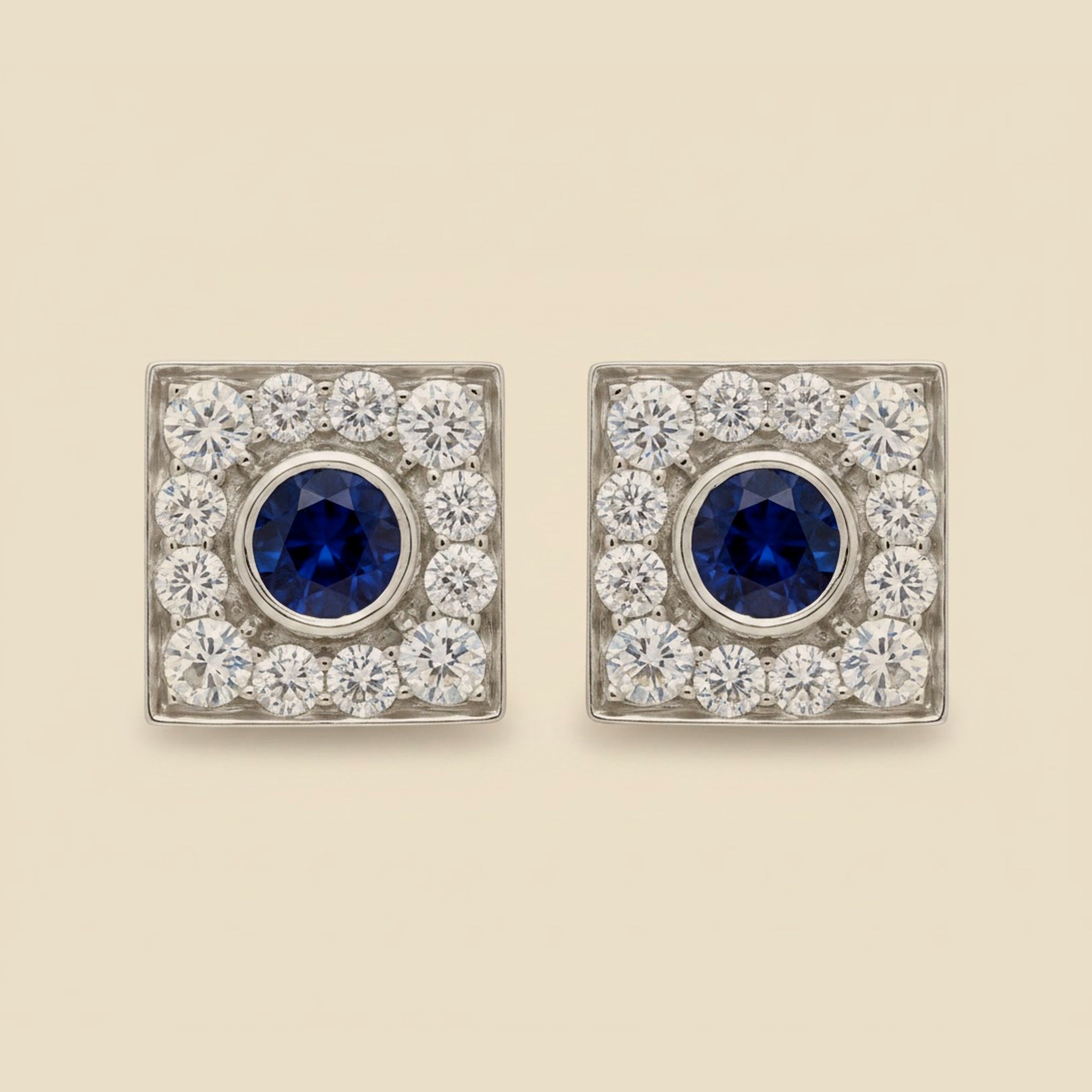 Bulgari Platinum Sapphire & Diamond Earrings