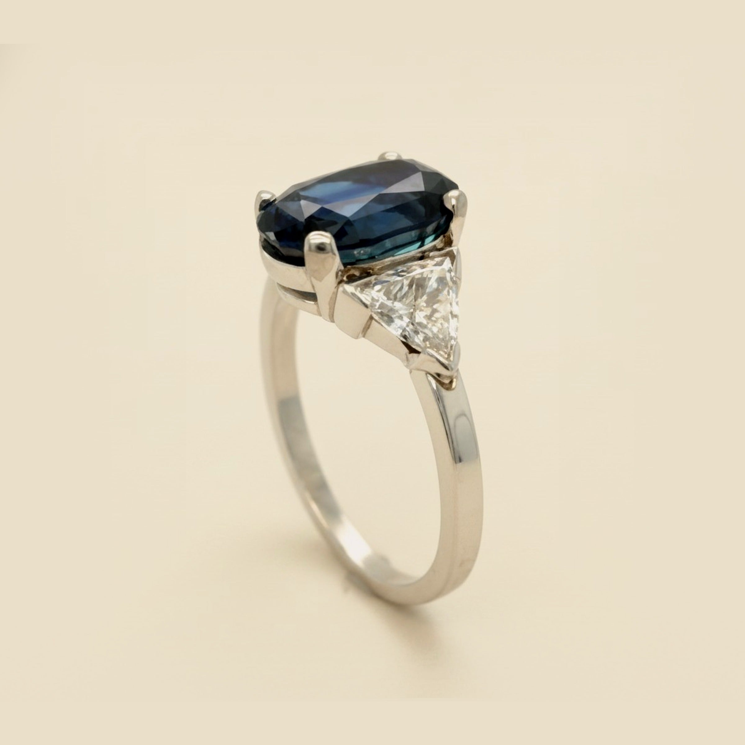 Platinum Sapphire & Diamond Engagement Ring