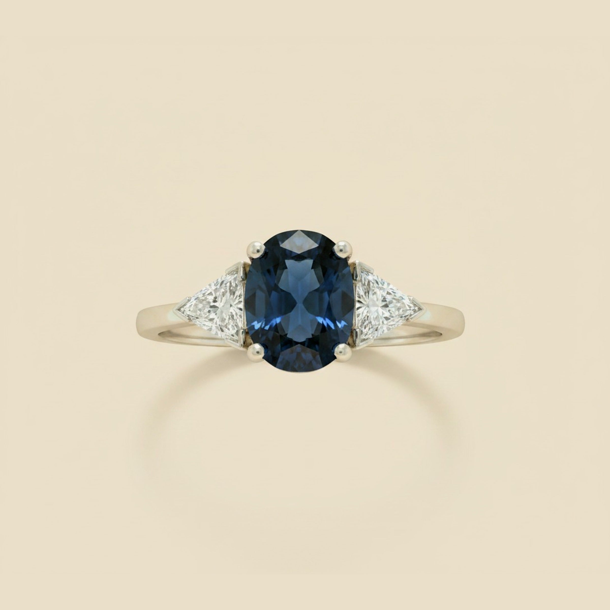 Platinum Sapphire & Diamond Engagement Ring