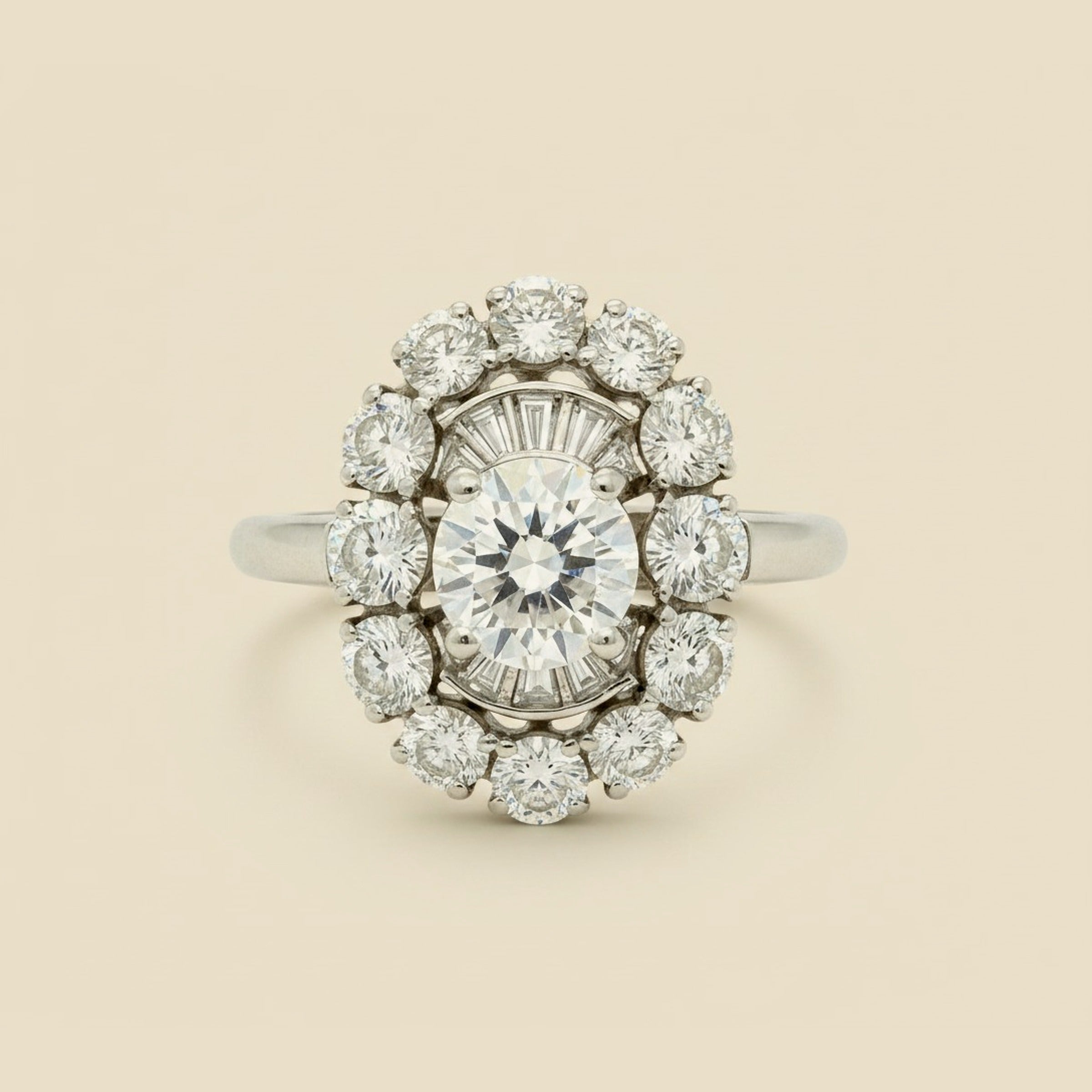 Vintage Platinum Diamond Swirl Ring