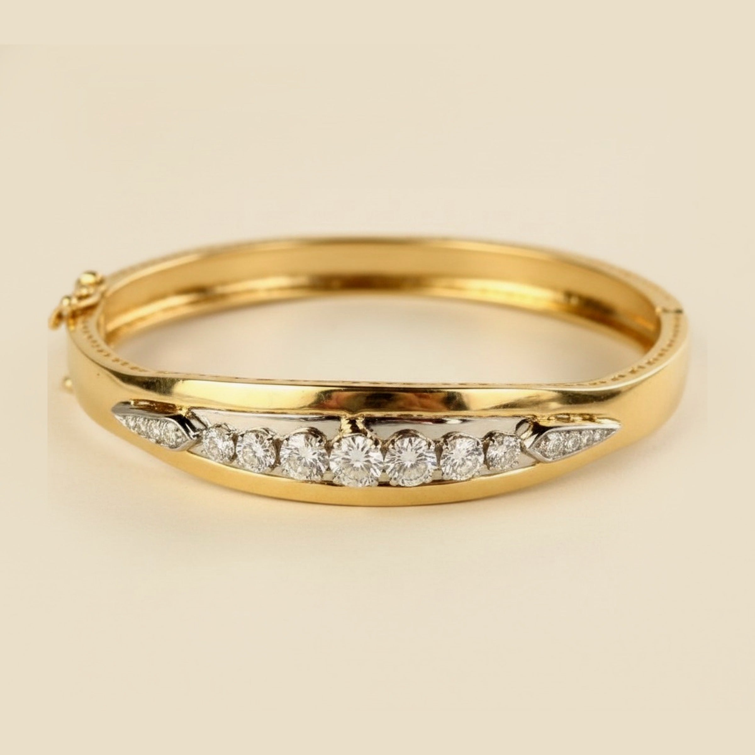 Two-Tone Gold Bezel-Set Diamond Estate Bracelet